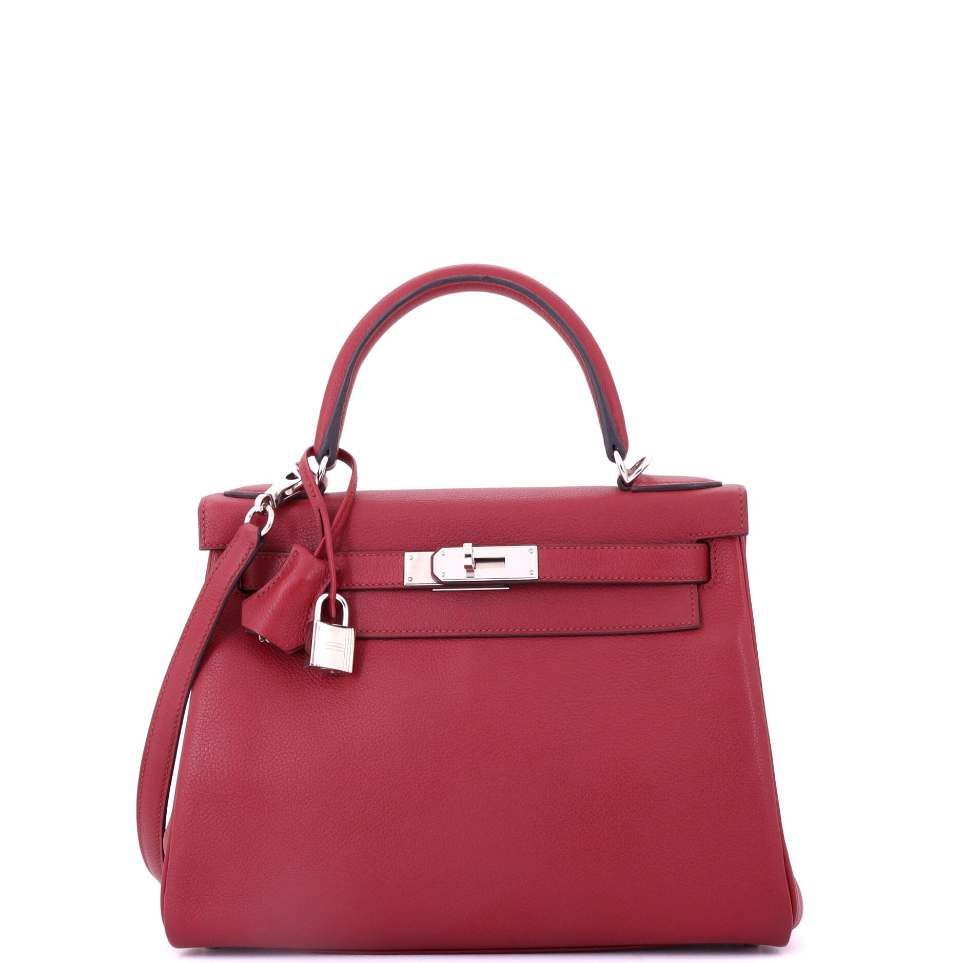 Kelly Handbag Rouge Grenat Evercolor with Palladium Hardware 28