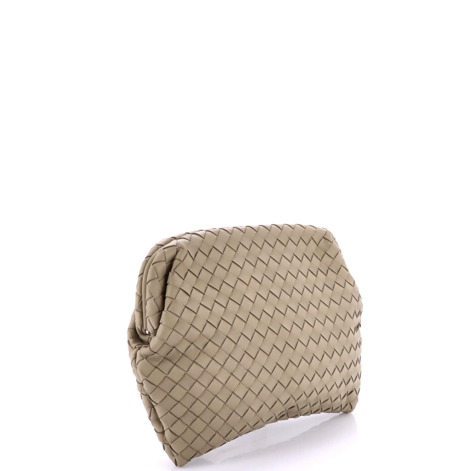 Frame Clutch Intrecciato Leather Large
