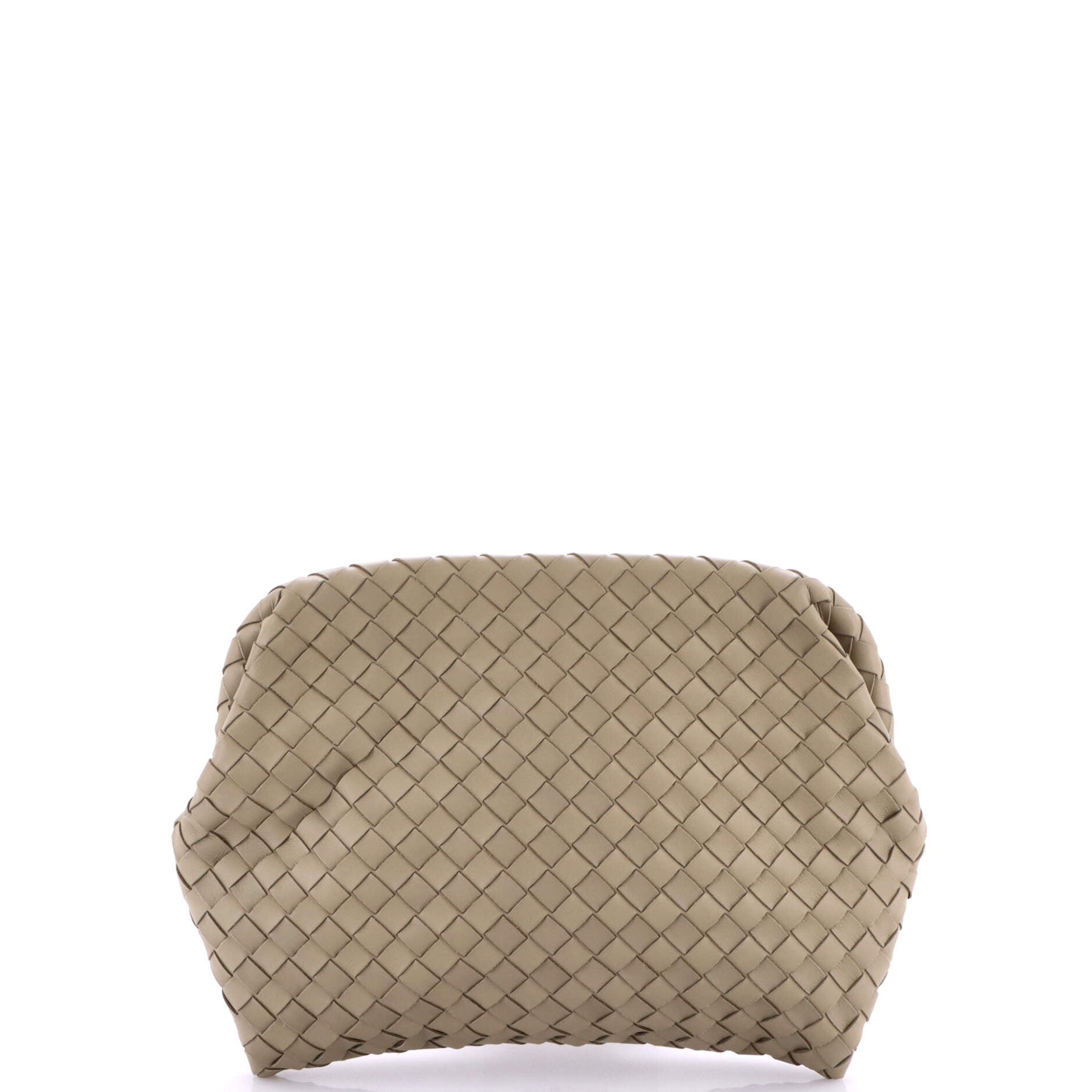 Frame Clutch Intrecciato Leather Large