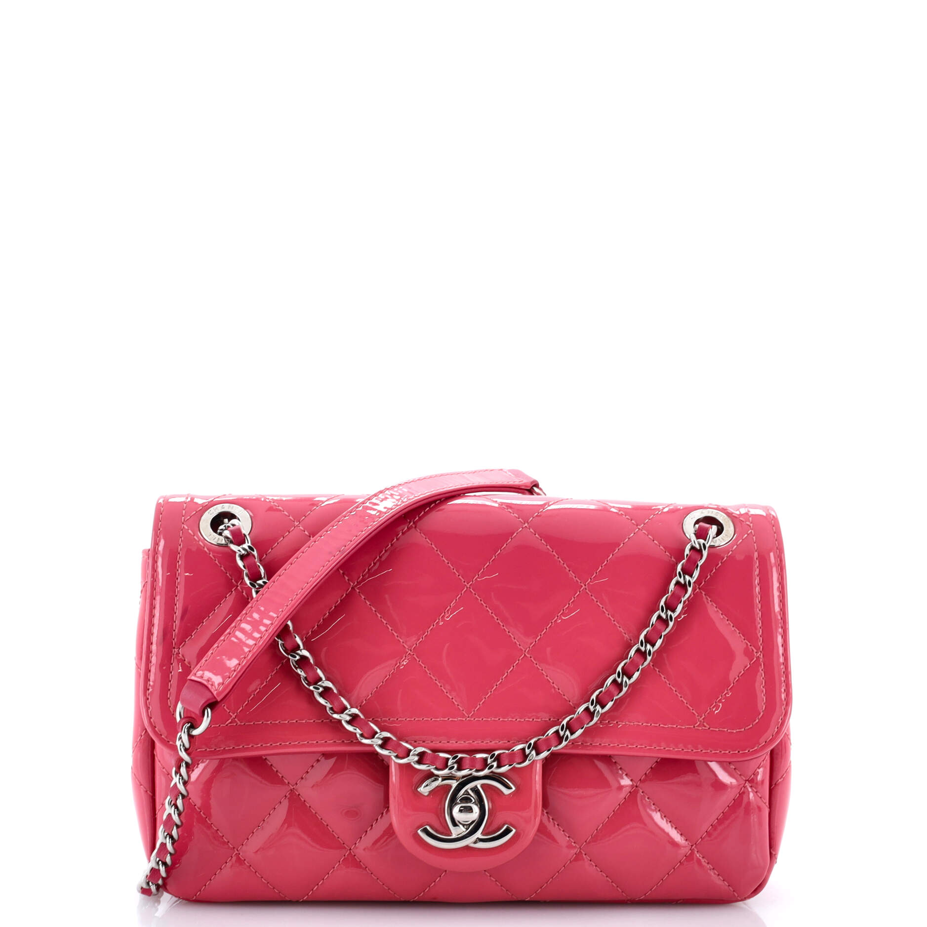 Coco Shine Flap Bag Quilted Patent Small