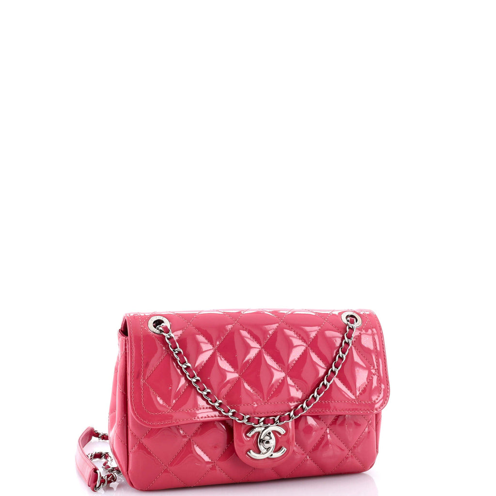 Coco Shine Flap Bag Quilted Patent Small