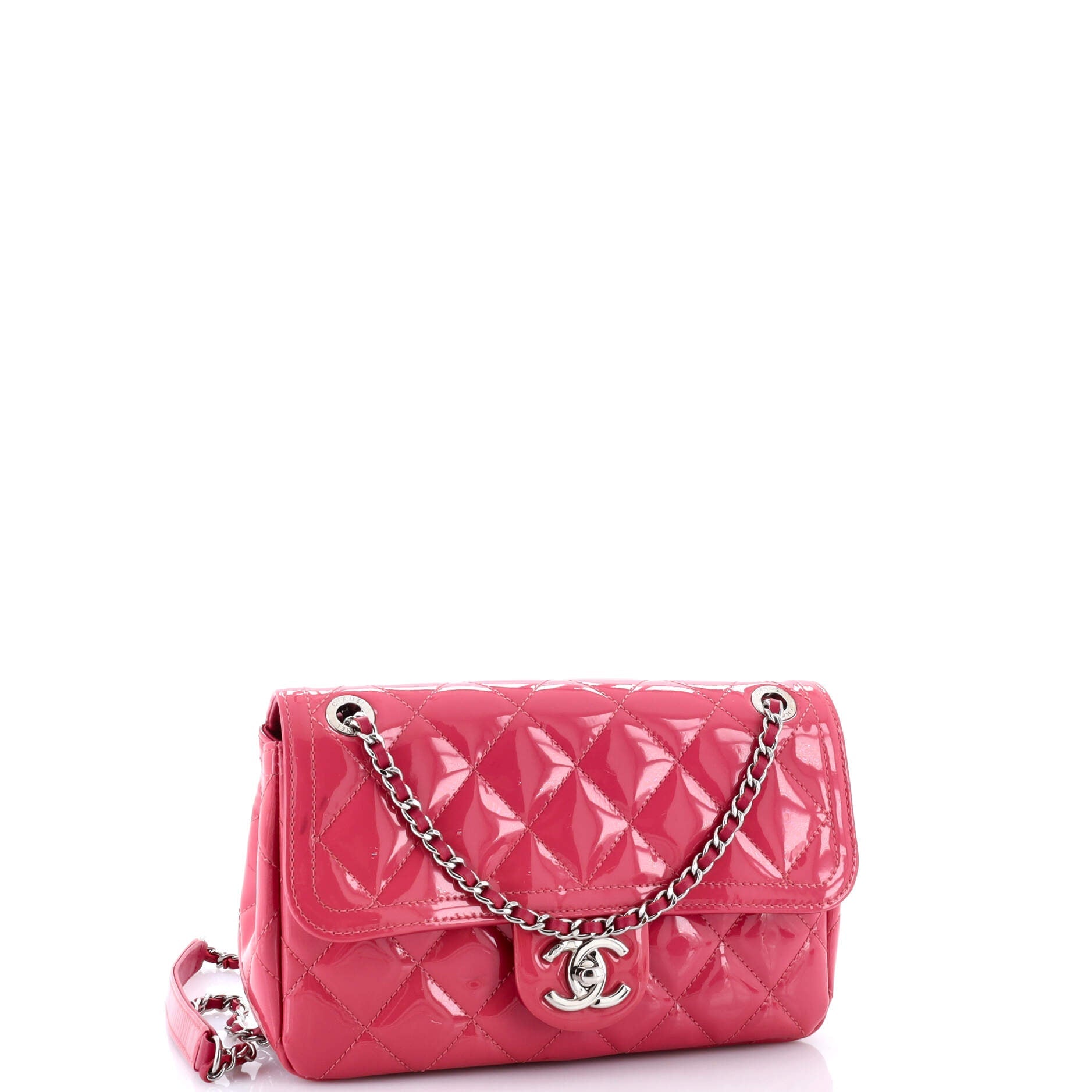 Coco Shine Flap Bag Quilted Patent Small