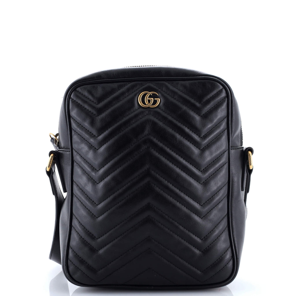 GG Marmont Zip Messenger Bag Matelasse Leather Small
