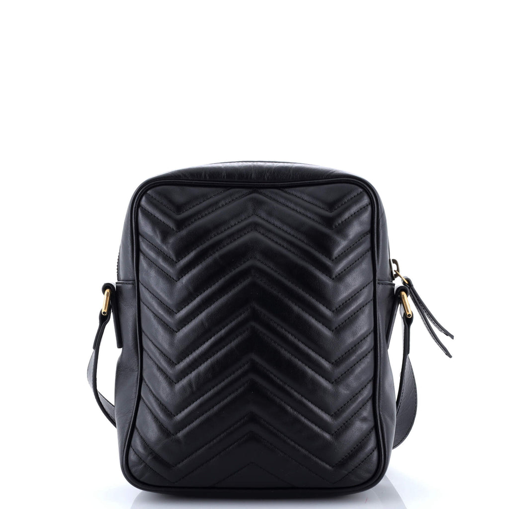 GG Marmont Zip Messenger Bag Matelasse Leather Small