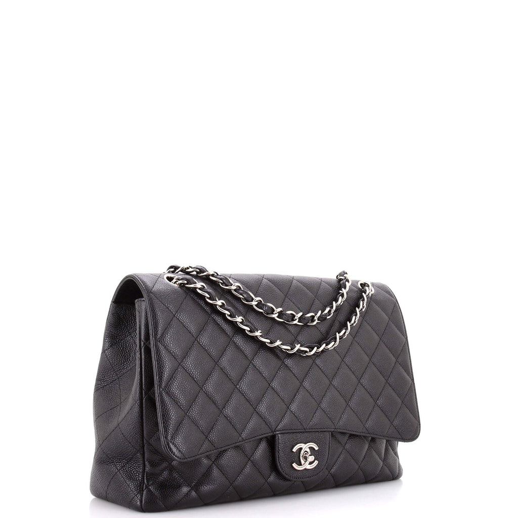 Vintage Classic Single Flap Bag Quilted Caviar Maxi
