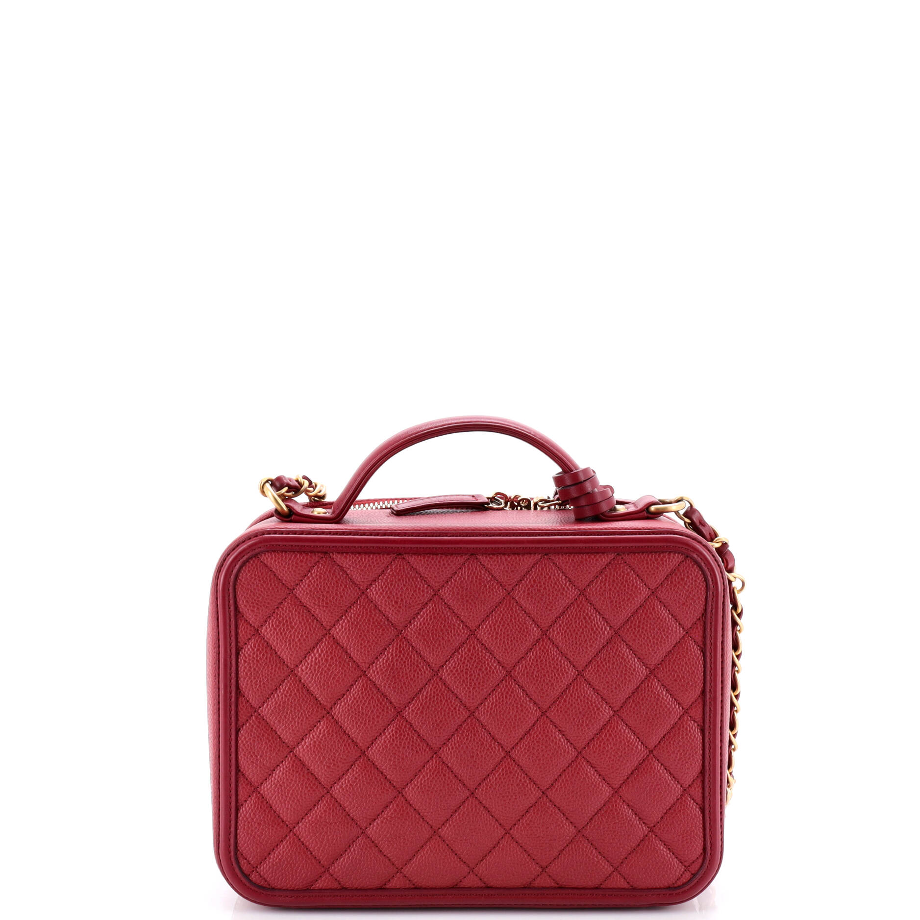 Filigree Vanity Case Quilted Caviar Large