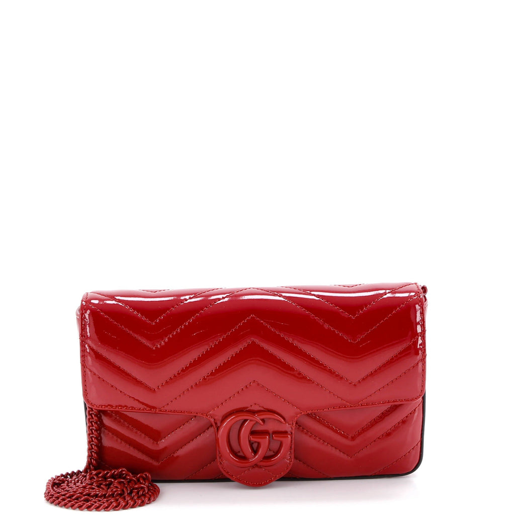 GG Marmont Flap Bag Matelasse Patent Mini