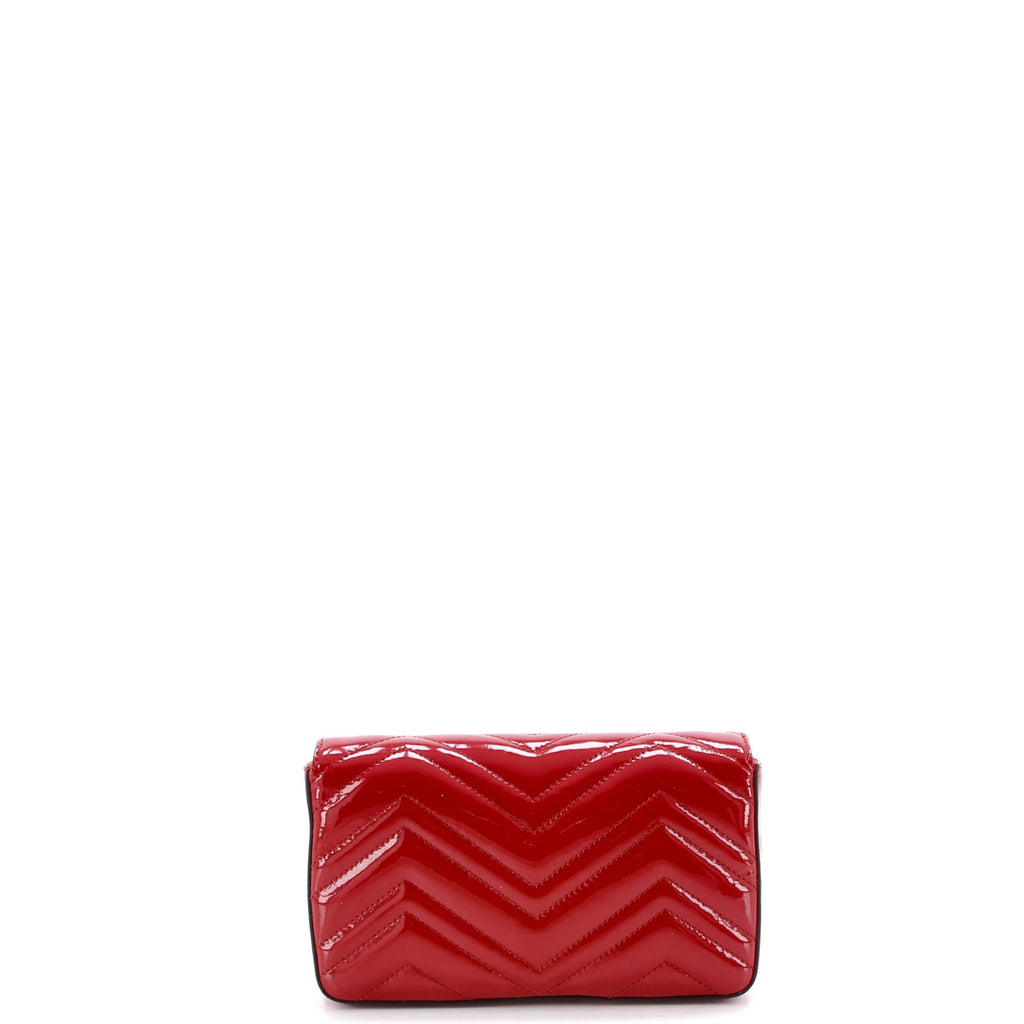 GG Marmont Flap Bag Matelasse Patent Mini