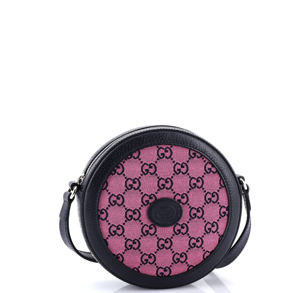 Interlocking G Patch Round Shoulder Bag Multicolor GG Canvas
