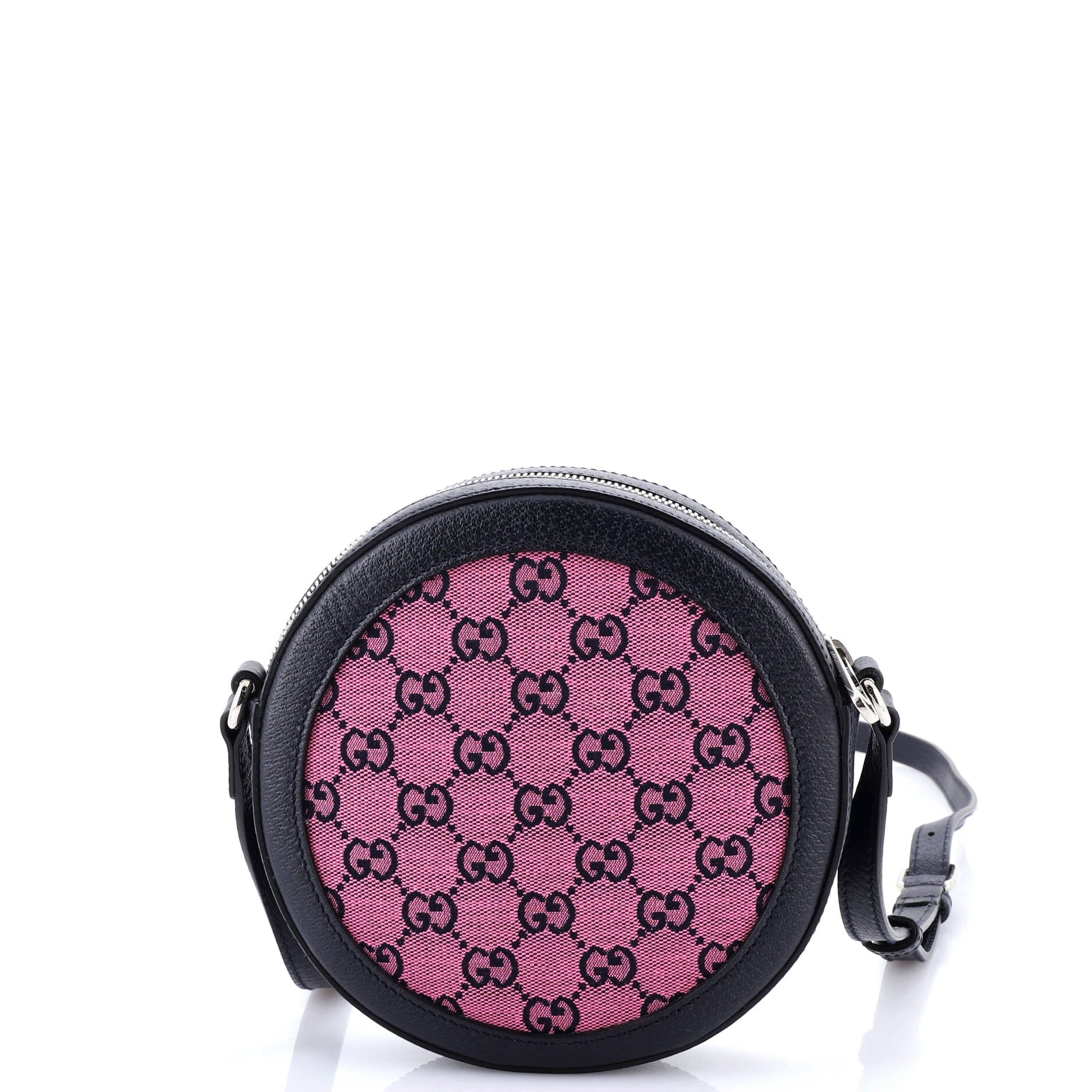 Interlocking G Patch Round Shoulder Bag Multicolor GG Canvas