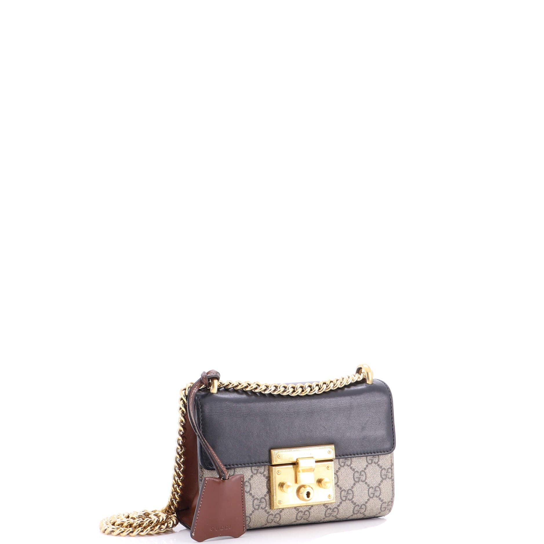 Padlock Shoulder Bag GG Coated Canvas and Leather Small
