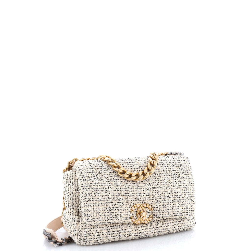 19 Flap Bag Quilted Tweed Medium