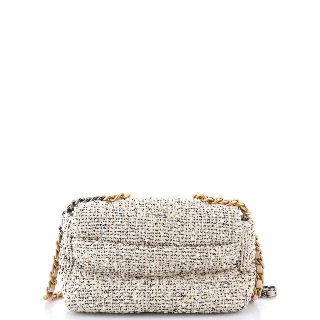 19 Flap Bag Quilted Tweed Medium