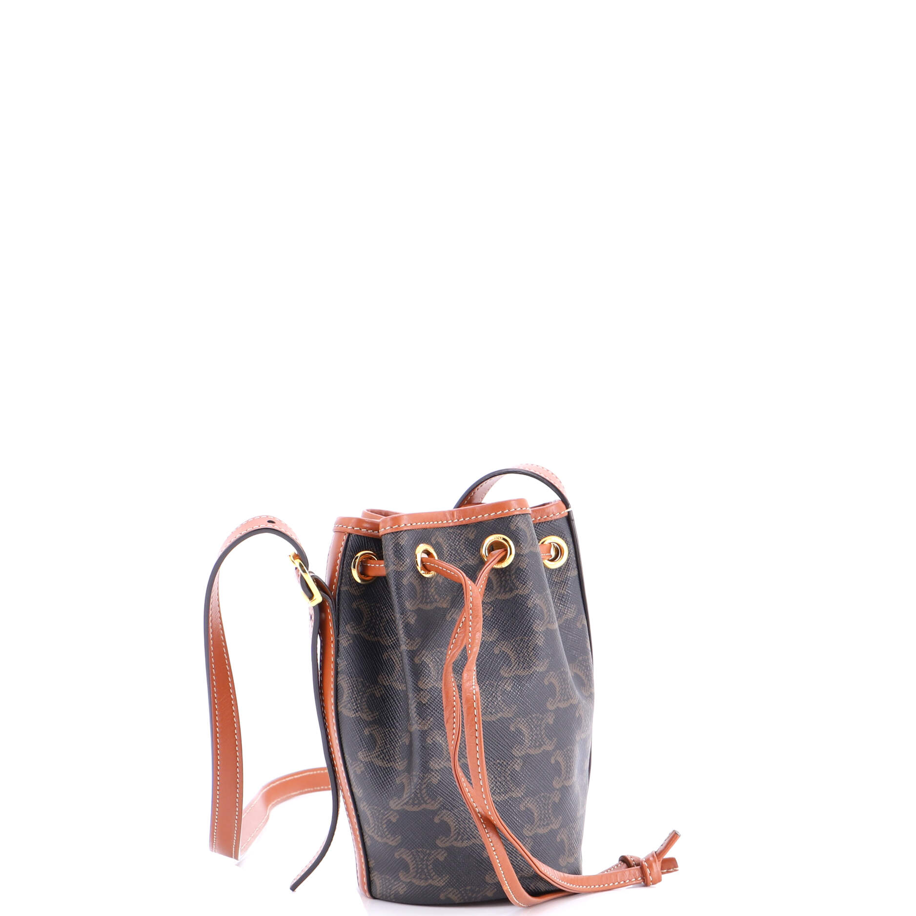 Drawstring Bucket Bag Triomphe Coated Canvas Mini