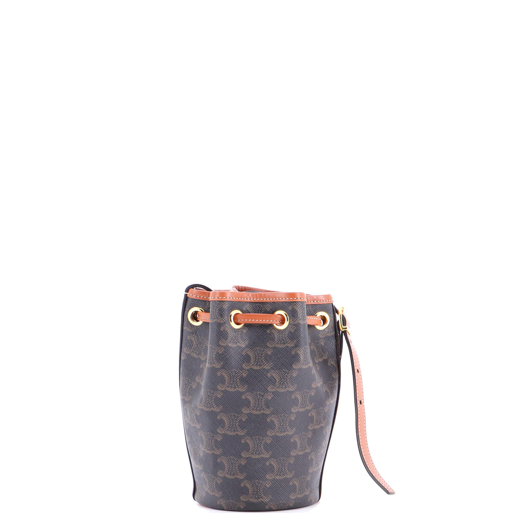 Drawstring Bucket Bag Triomphe Coated Canvas Mini