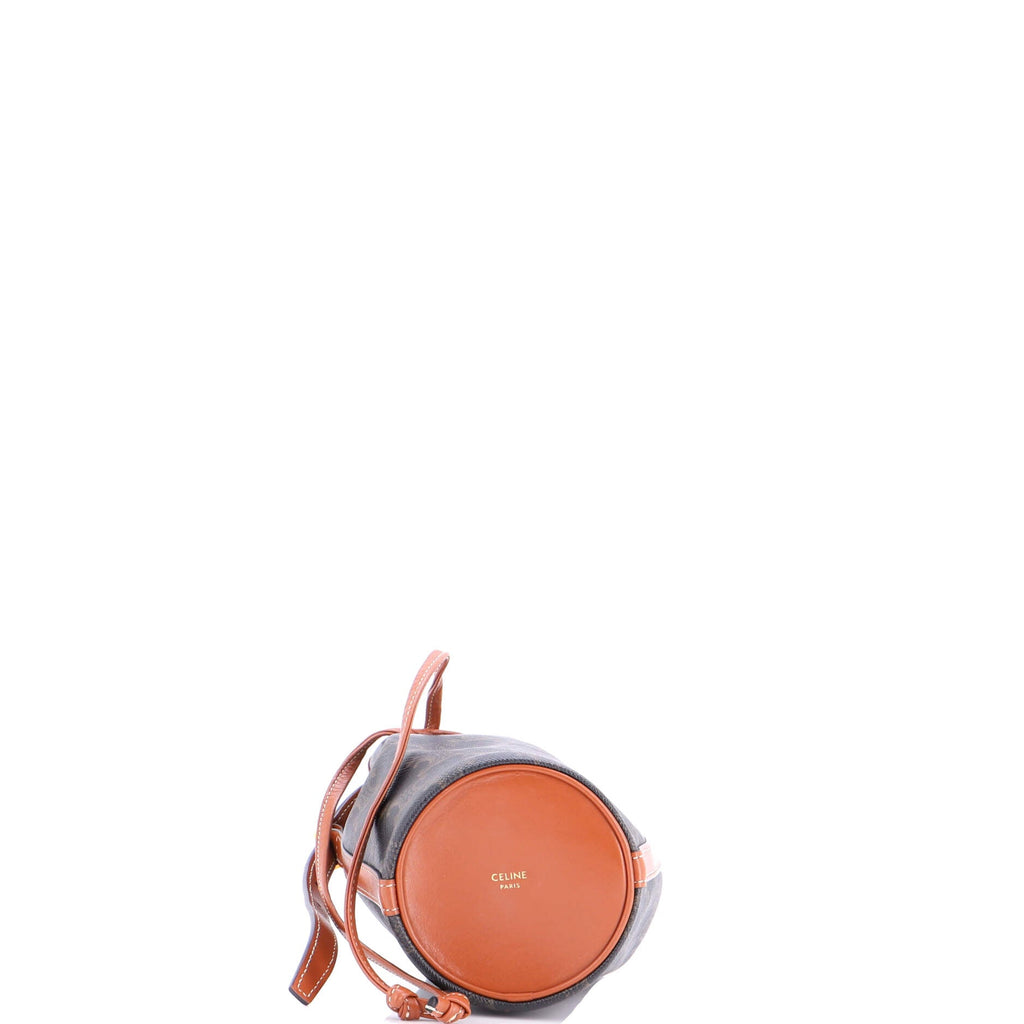 Drawstring Bucket Bag Triomphe Coated Canvas Mini