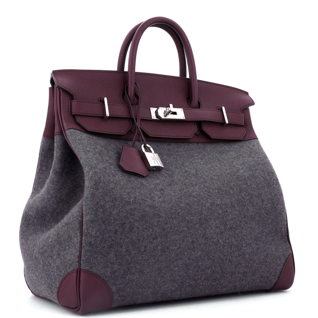 Go Team HAC Birkin Bag Felt and Togo with Palladium Hardware 40