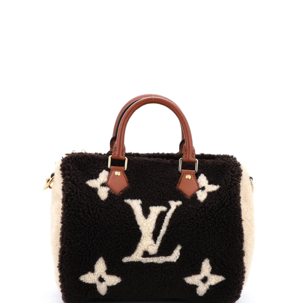 Speedy Bandouliere Bag Monogram Giant Teddy Fleece 25
