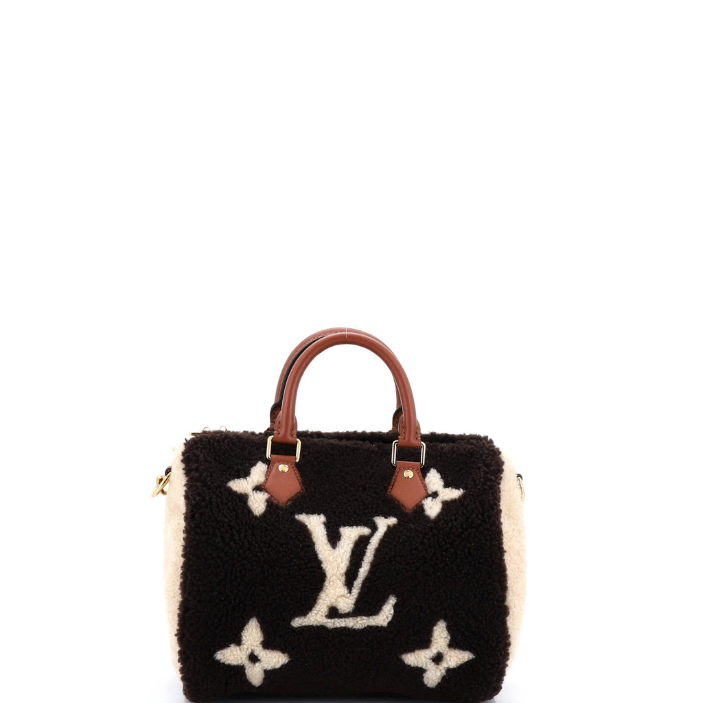 Speedy Bandouliere Bag Monogram Giant Teddy Fleece 25