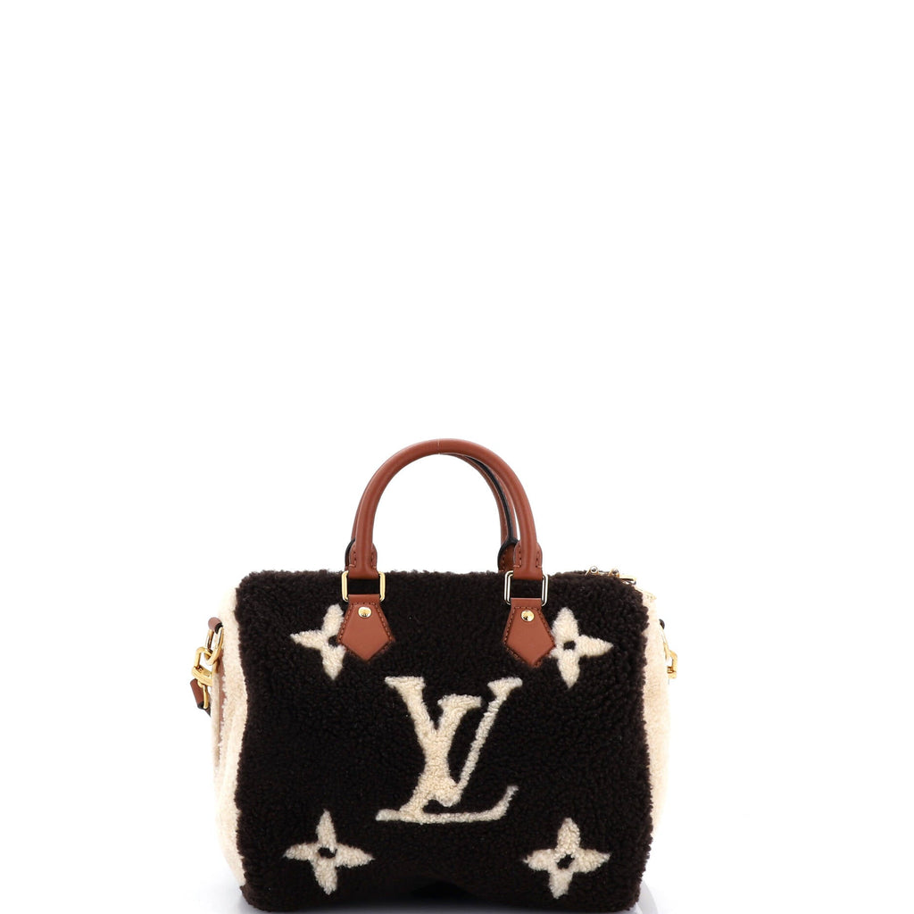 Speedy Bandouliere Bag Monogram Giant Teddy Fleece 25