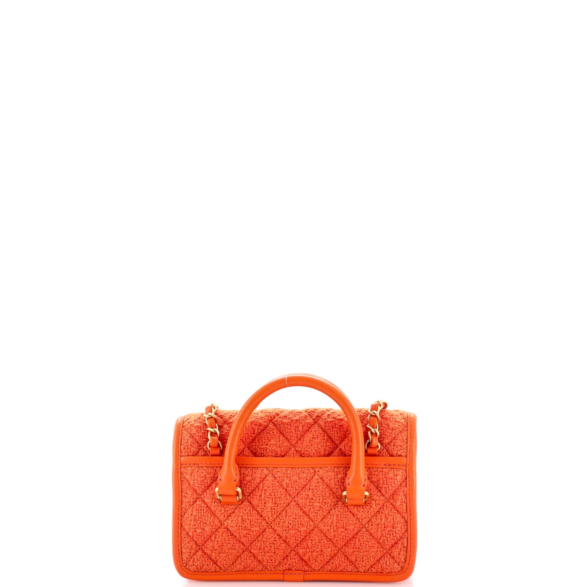 Double Handle CC Briefcase Crossbody Quilted Tweed Mini