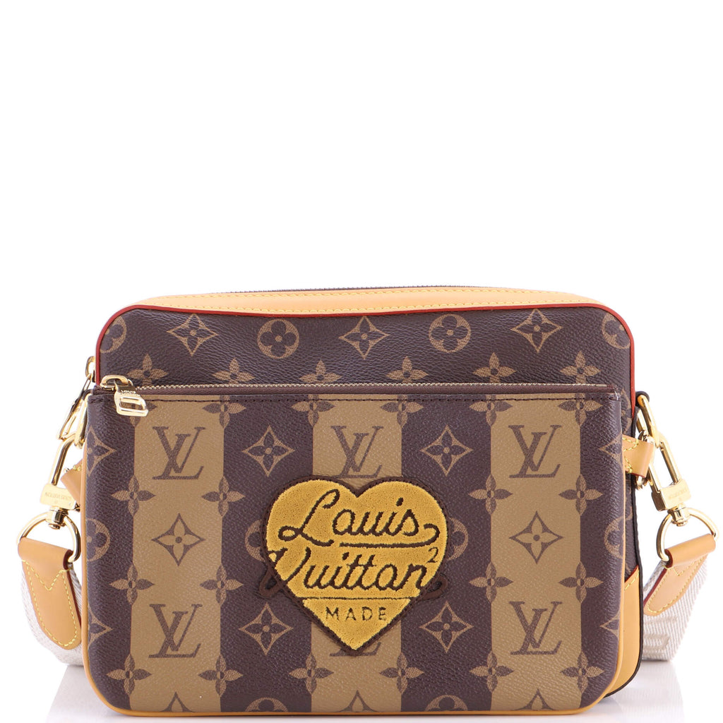 Nigo Trio Messenger Bag Limited Edition Stripes Monogram Canvas