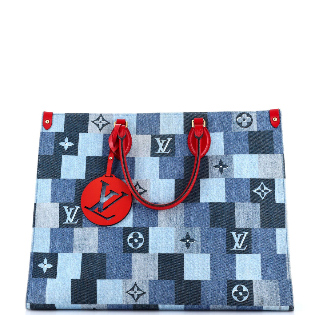 OnTheGo Tote Damier and Monogram Patchwork Denim GM