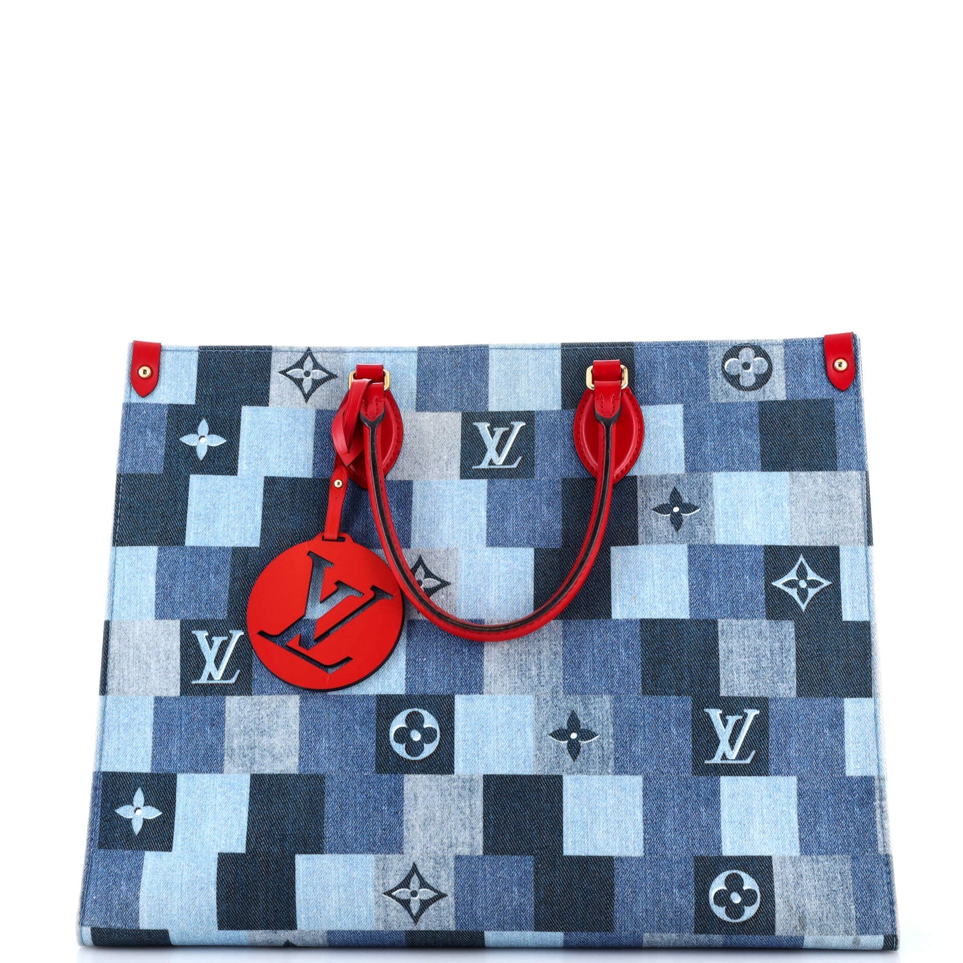OnTheGo Tote Damier and Monogram Patchwork Denim GM