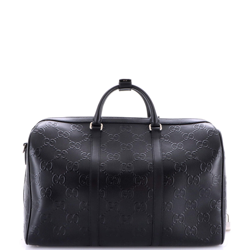 Convertible Duffle Bag GG Embossed Perforated Leather Large