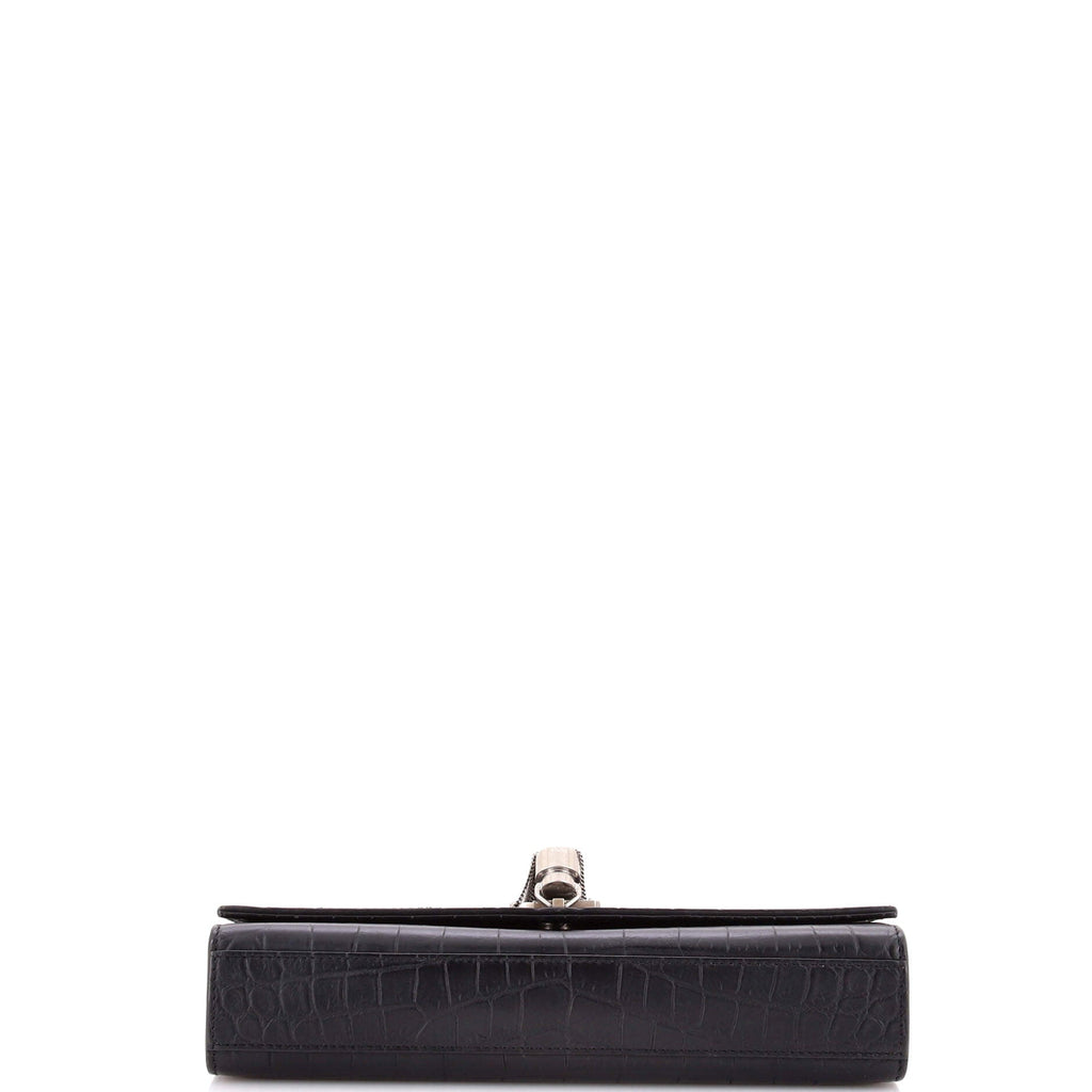 Classic Monogram Tassel Crossbody Bag Crocodile Embossed Leather Medium
