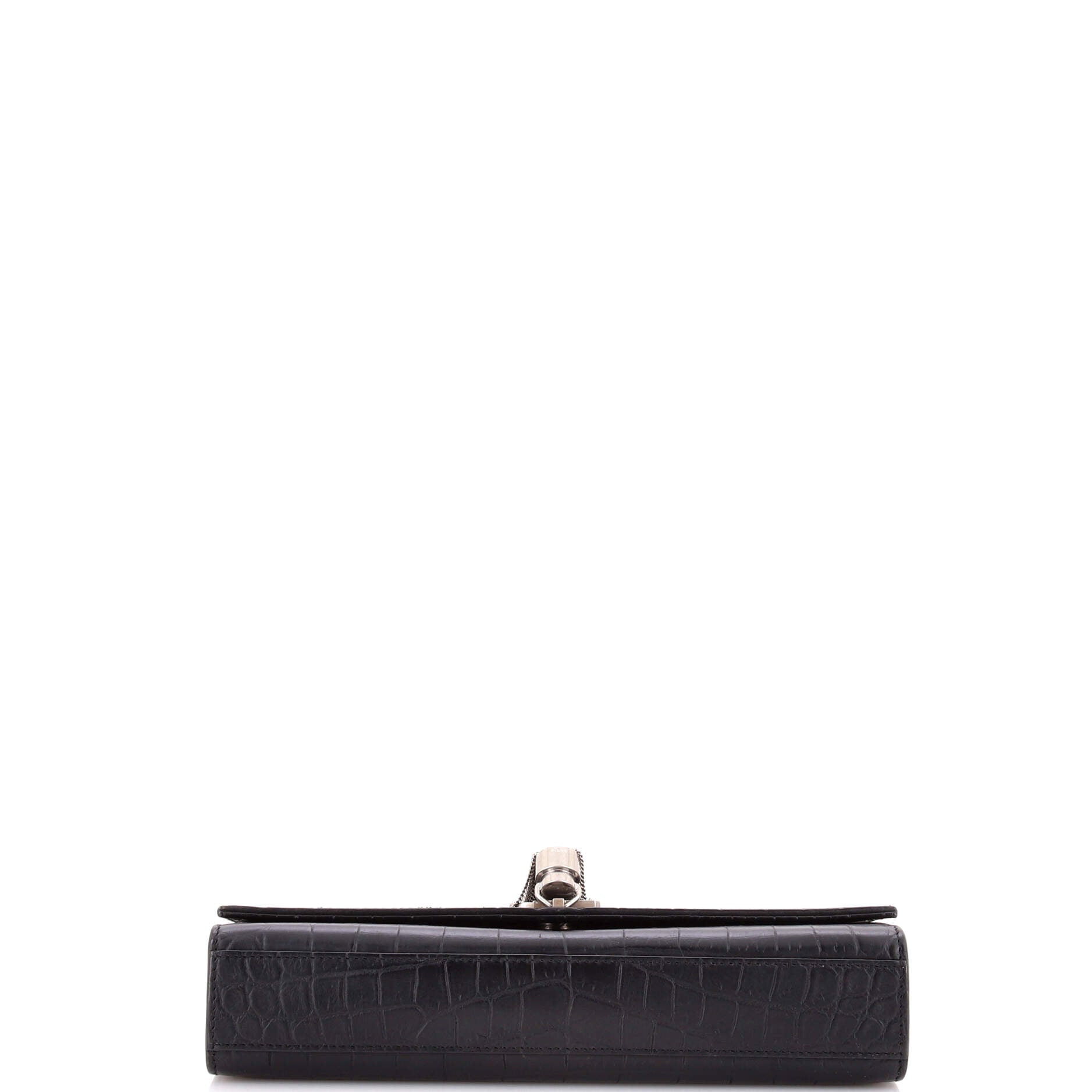 Classic Monogram Tassel Crossbody Bag Crocodile Embossed Leather Medium
