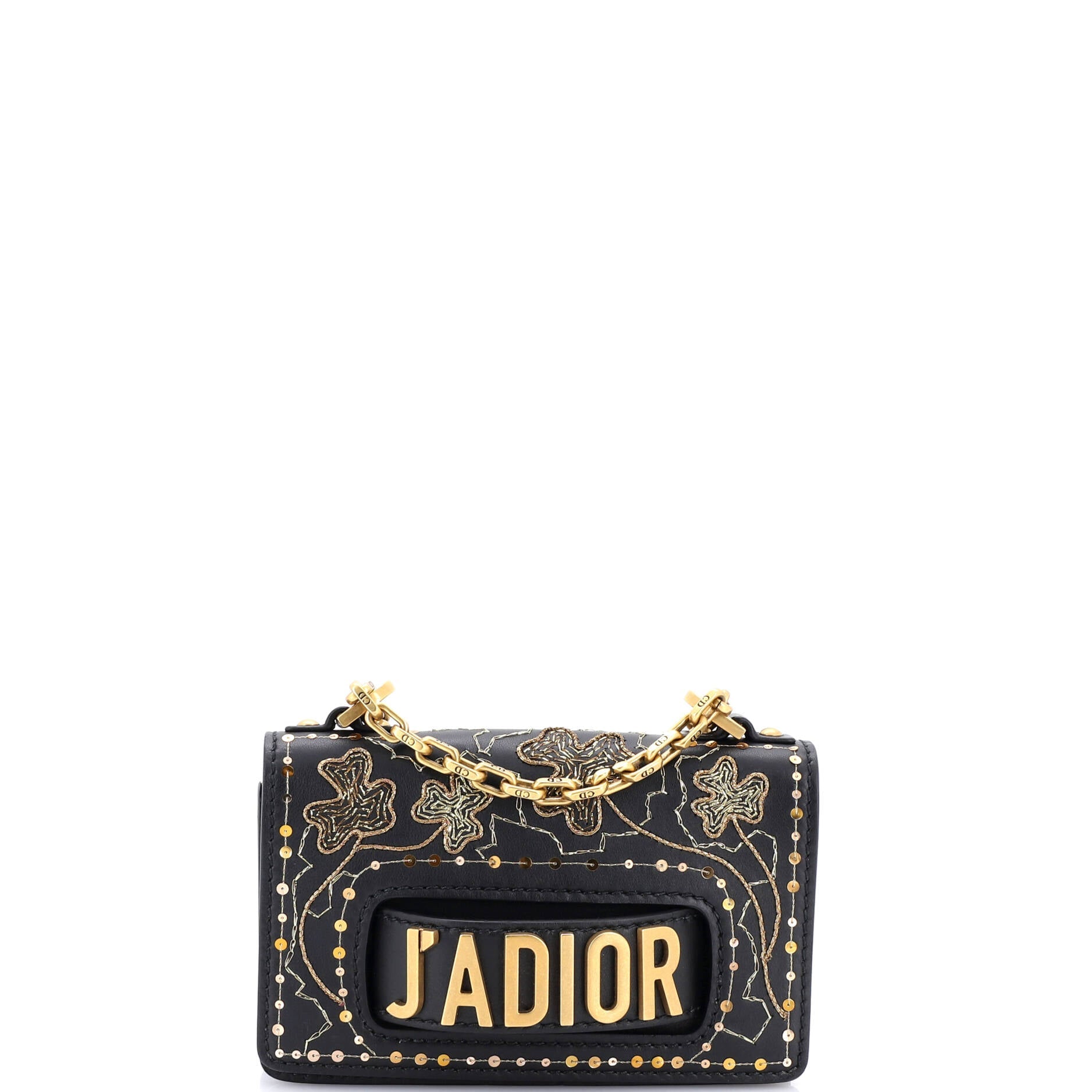 J'Adior Flap Bag Embellished Leather Mini