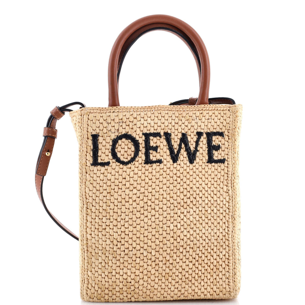 A5 Tote Raffia and Leather