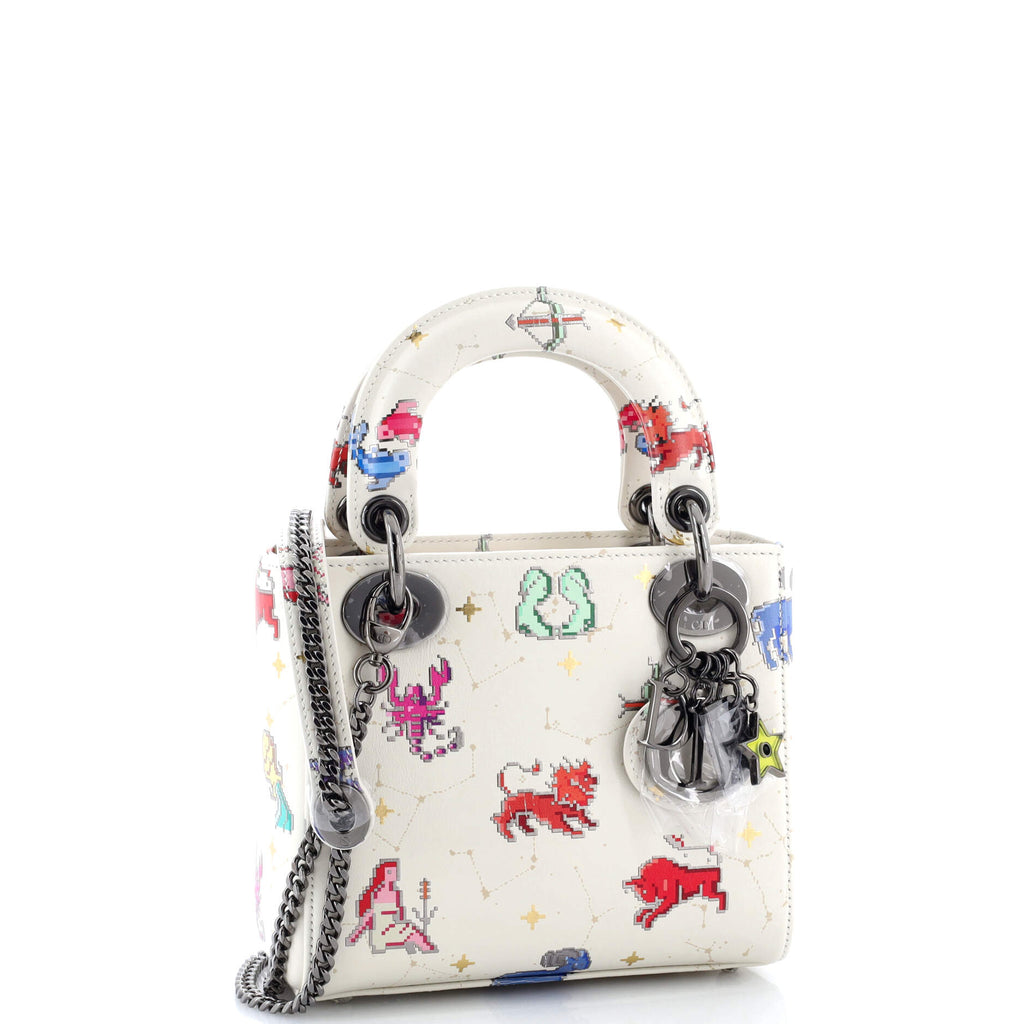 Lady Dior Bag Limited Edition Pixel Zodiac Printed Calfskin Mini