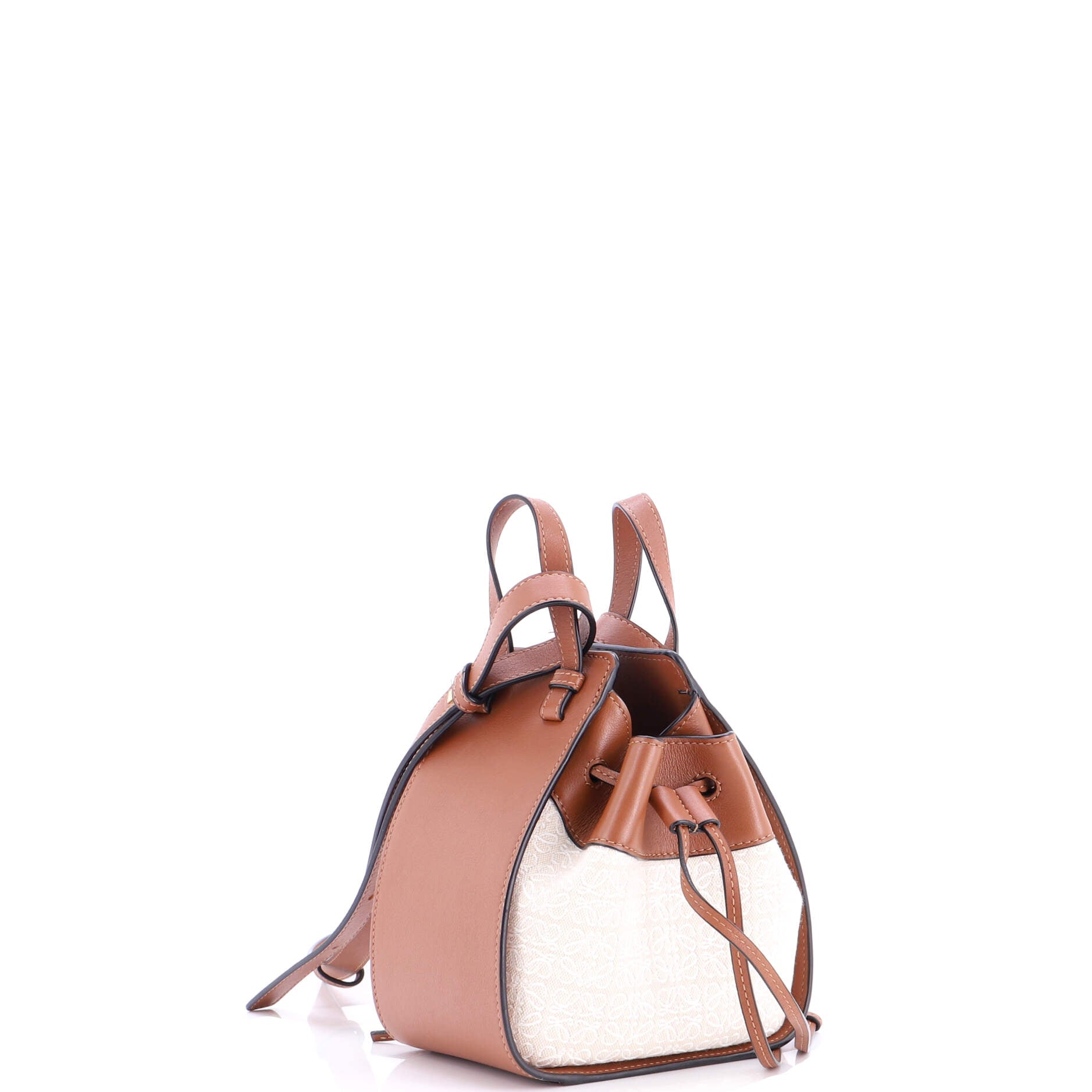 Hammock Bag Leather and Anagram Jacquard Mini