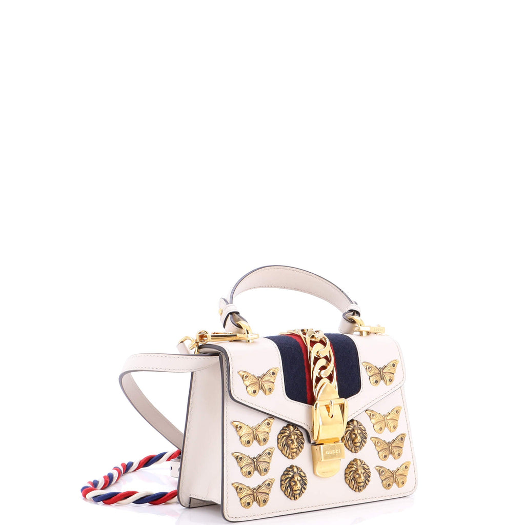Sylvie Top Handle Bag Embellished Leather Mini