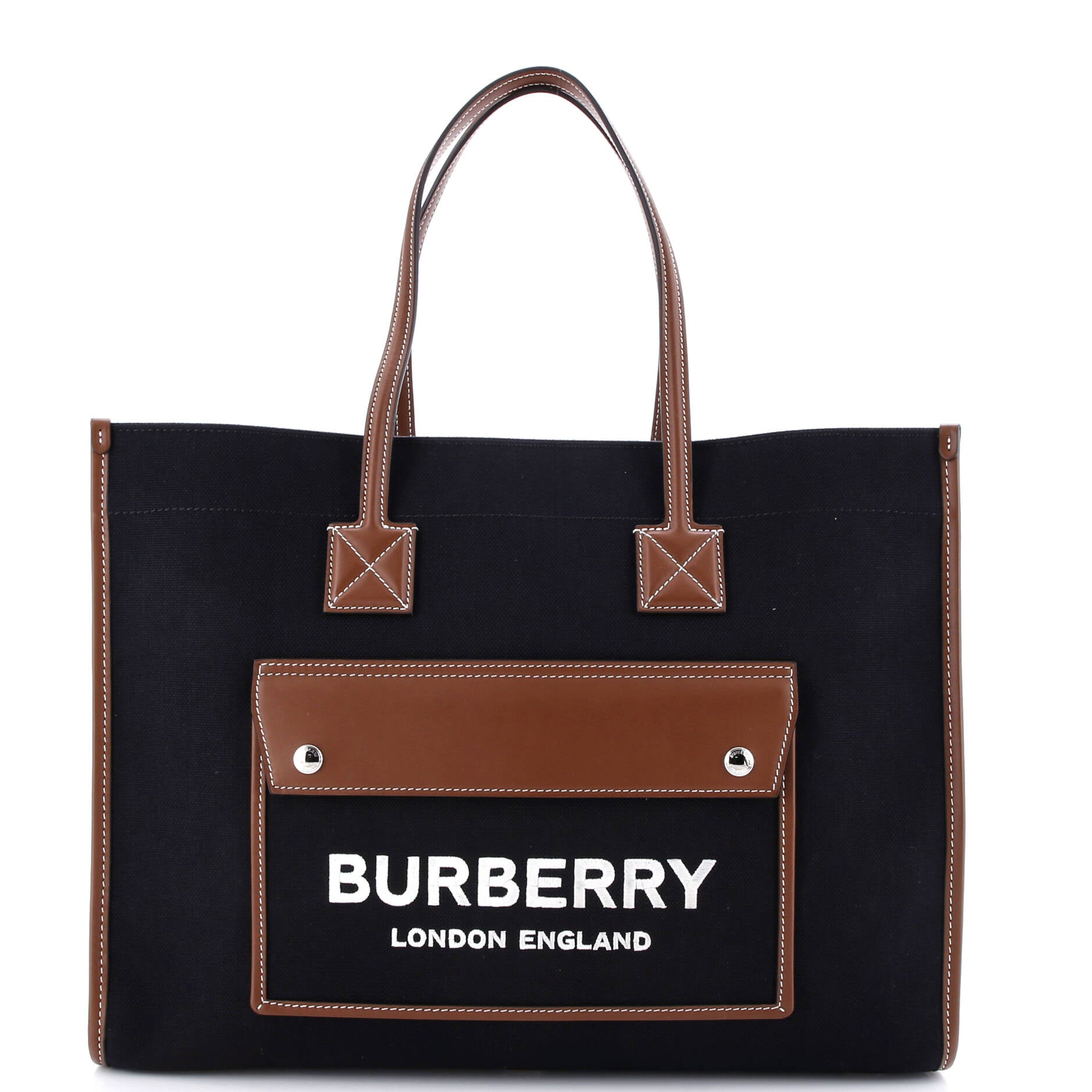 Freya Shopping Tote Canvas with Leather Medium