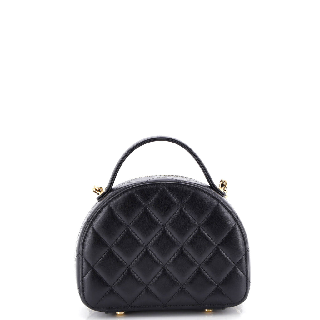 Chic Riviera Vanity Case with Chain Quilted Lambskin