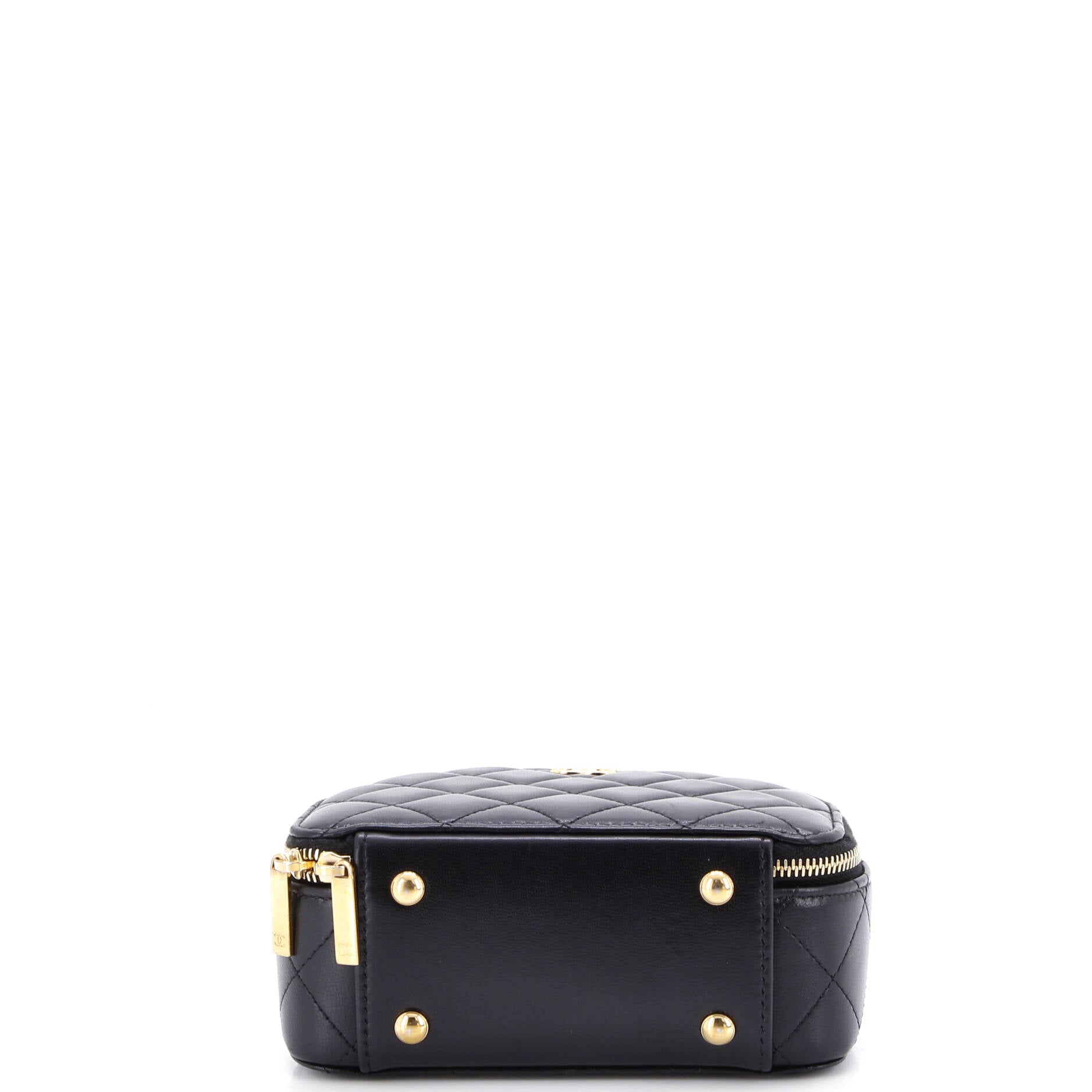 Chic Riviera Vanity Case with Chain Quilted Lambskin