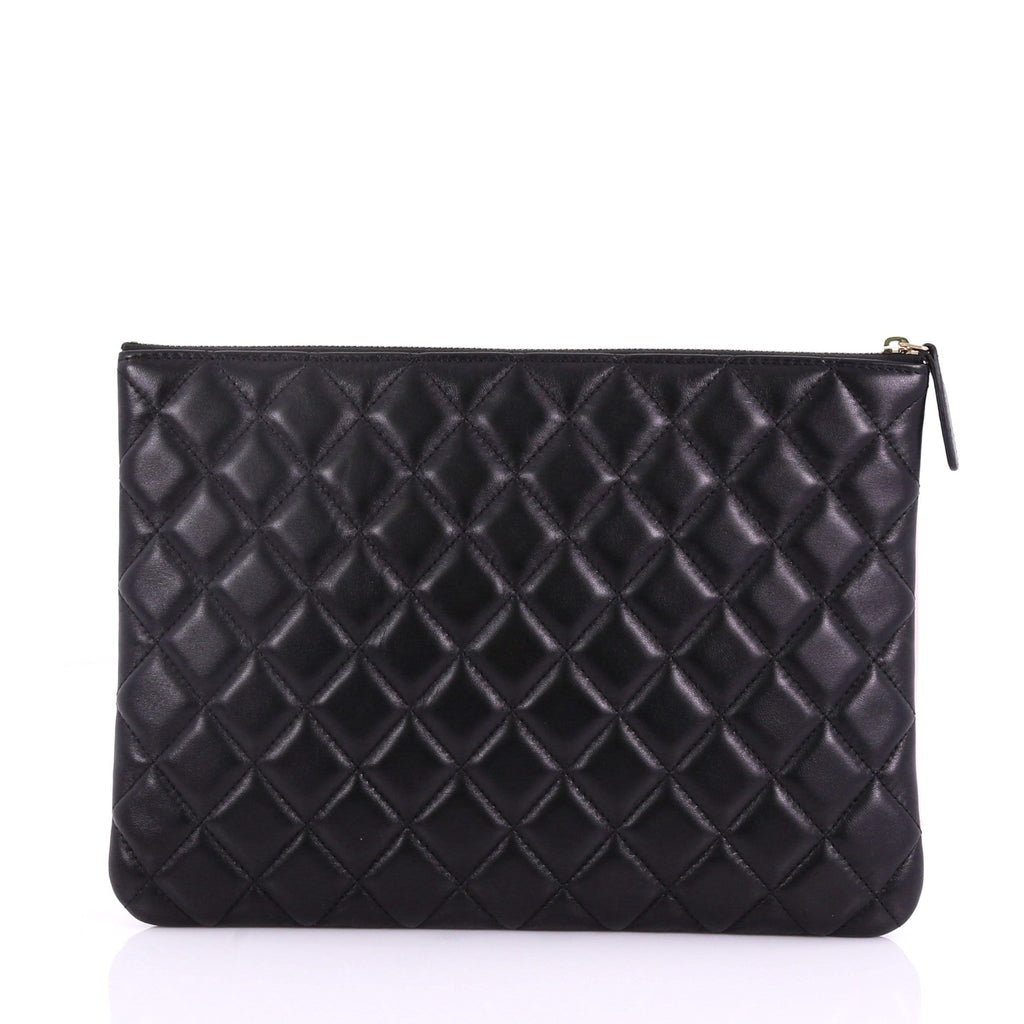 Camellia O Case Clutch Quilted Lambskin Medium