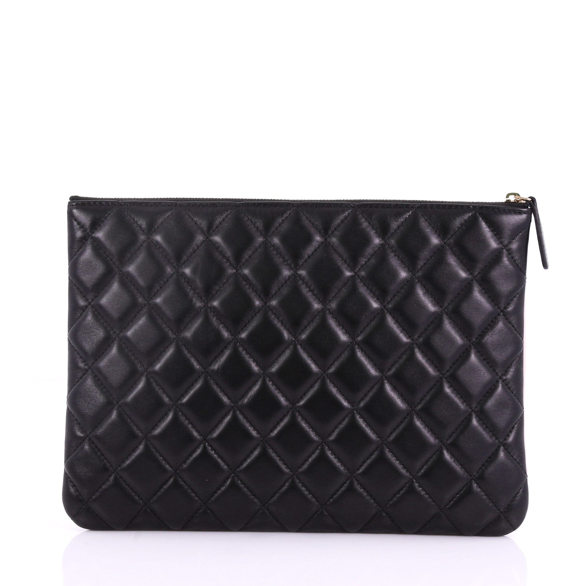 Camellia O Case Clutch Quilted Lambskin Medium