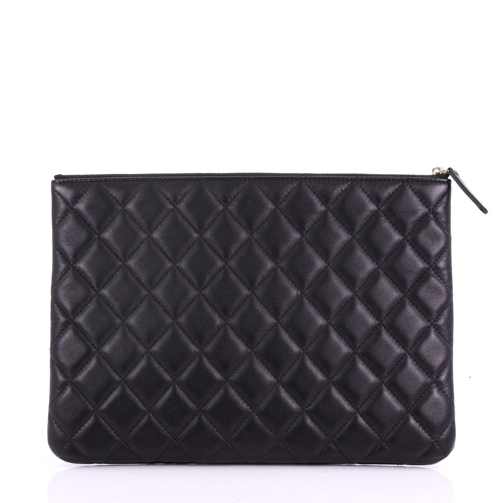Camellia O Case Clutch Quilted Lambskin Medium