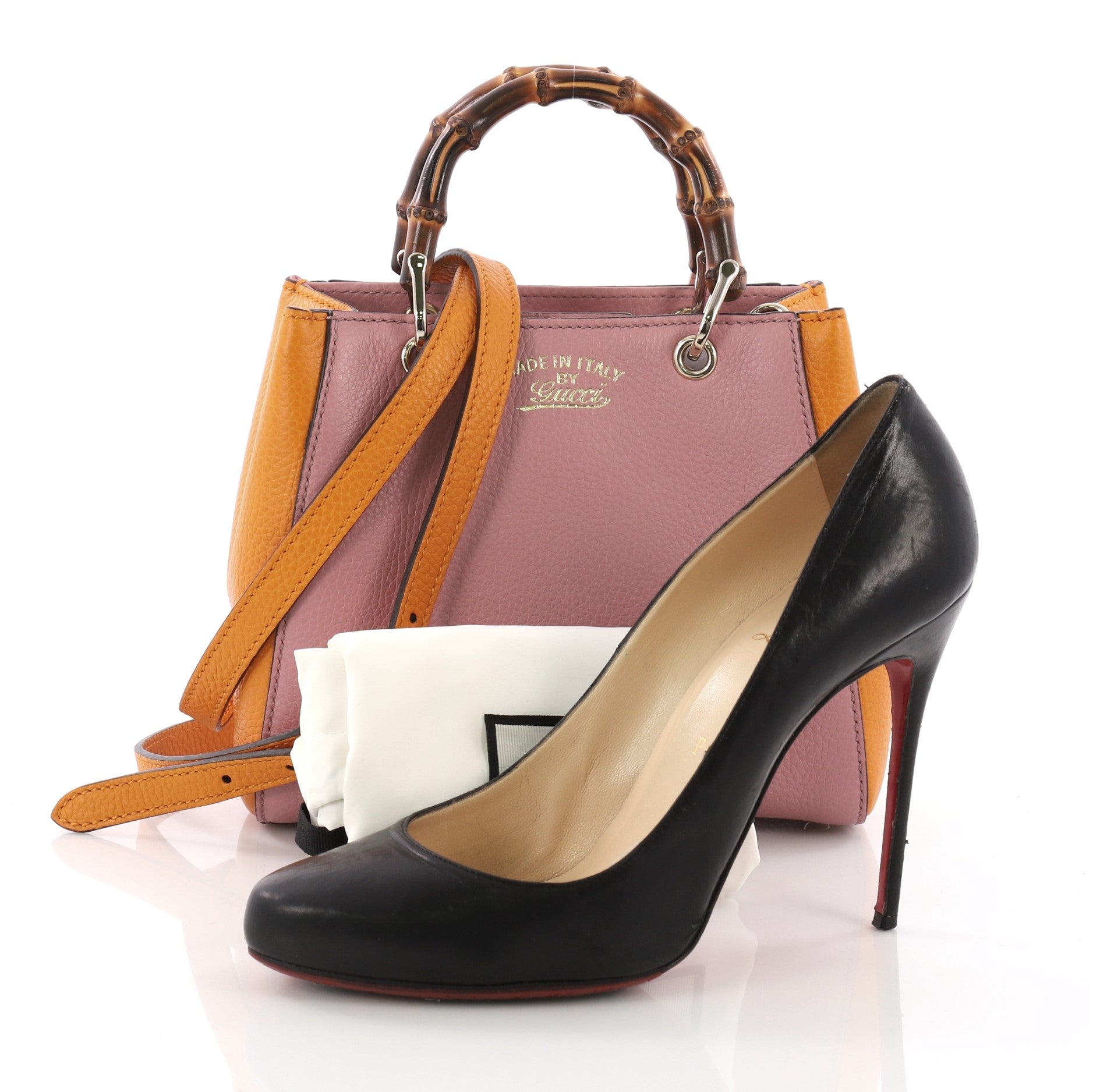 Bamboo Shopper Tote Leather Mini