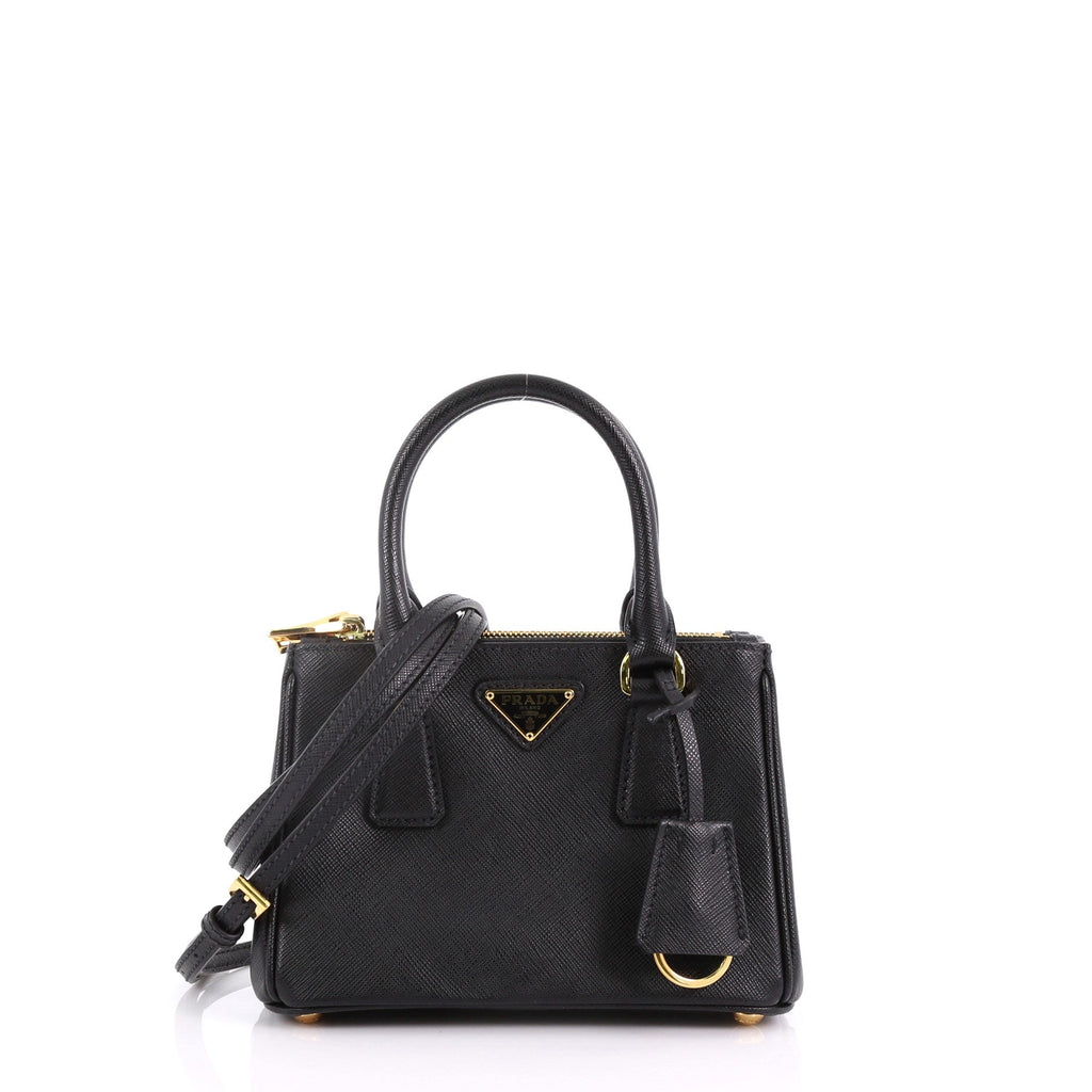 Galleria Double Zip Tote Saffiano Leather Mini