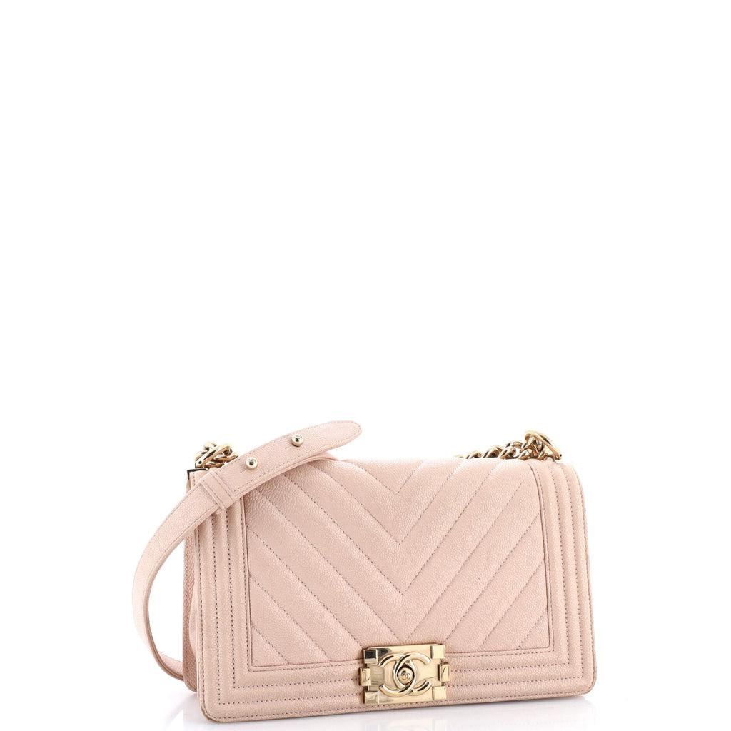 Boy Flap Bag Chevron Caviar Old Medium