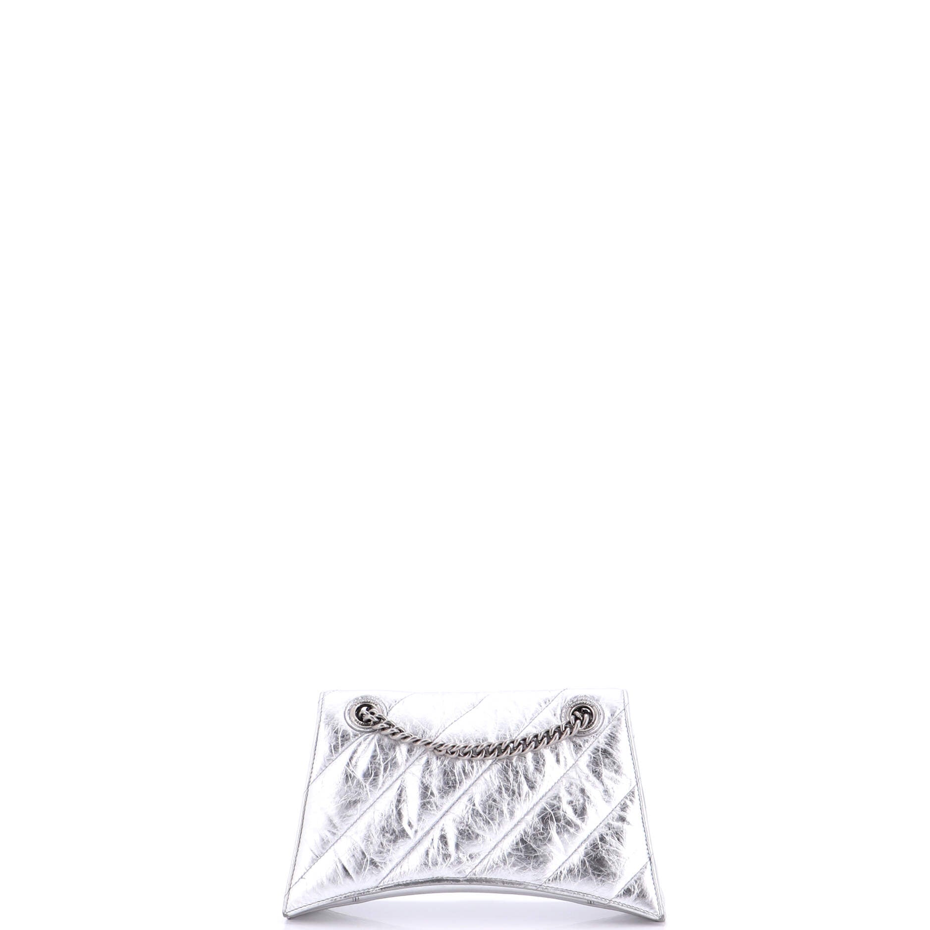 Crush Chain Flap Bag Quilted Crushed Calfskin Small