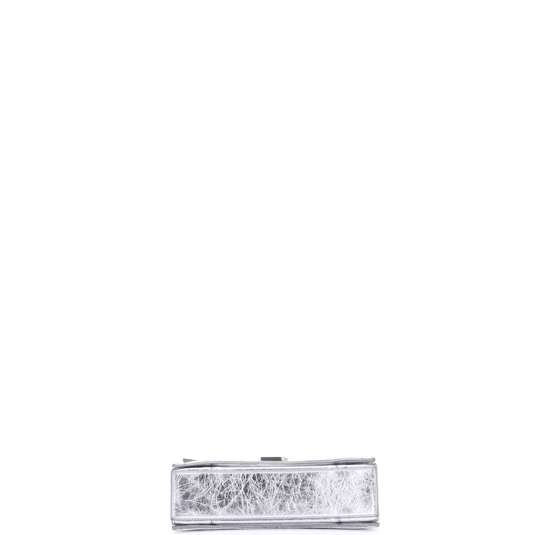 Crush Chain Flap Bag Quilted Crushed Calfskin Small