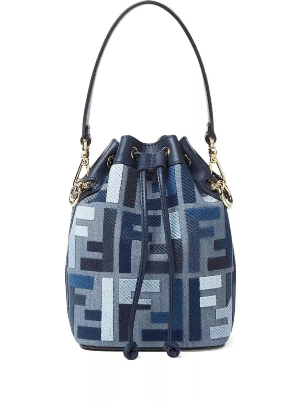 ff embroidery mon tresor canvas bucket bag