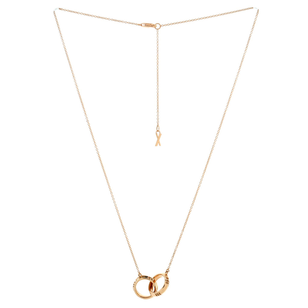Atlas X Closed Interlocking Pendant Necklace 18K Rose Gold