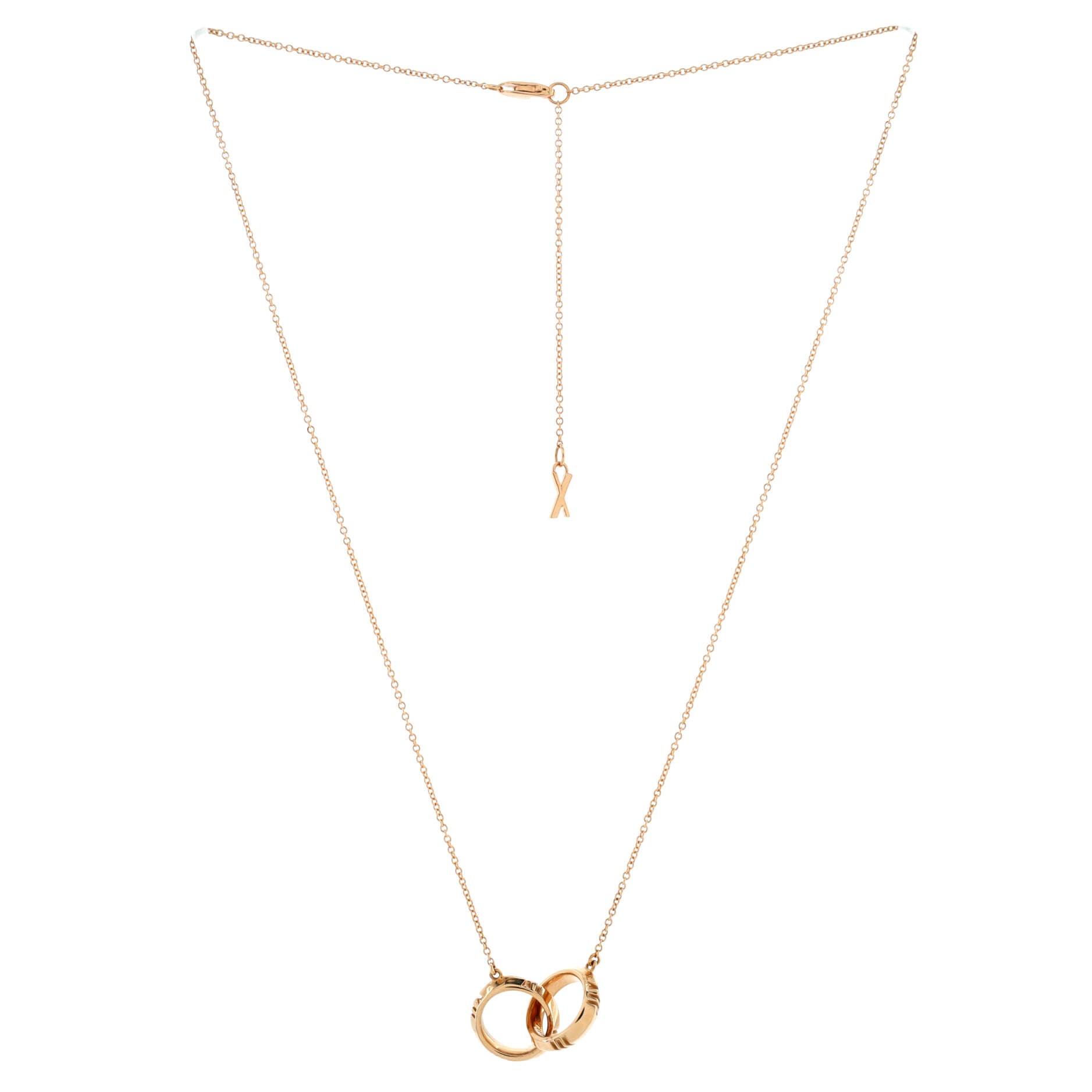 Atlas X Closed Interlocking Pendant Necklace 18K Rose Gold